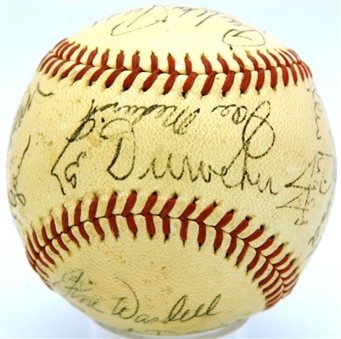 1941 NL Champion Brooklyn Dodgers Team Signed Baseball (18 signatures) Including Medwick, Durocher and Pee Wee Reese